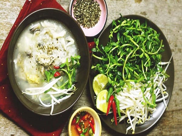 khám phá ẩm thực sóc trăng với món cháo cá lóc rau đắng